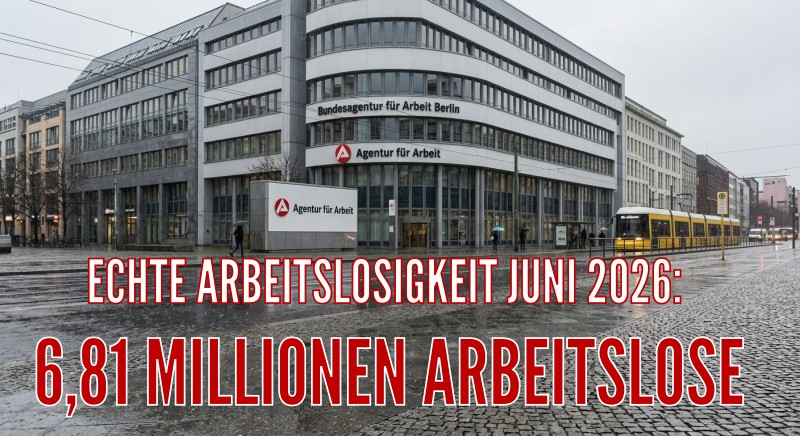 6,81 Millionen echte Arbeitslose im Juni 2026